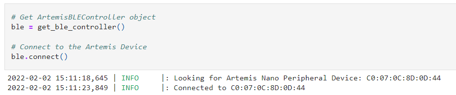 Connecting to Artemis